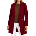 thumbnail image 1 of Ahabrexf Check Hooded Jacket, Women's Wool Blend Stand Collar Pocket Breasted Peacoat Winter Coat, 1 of 7