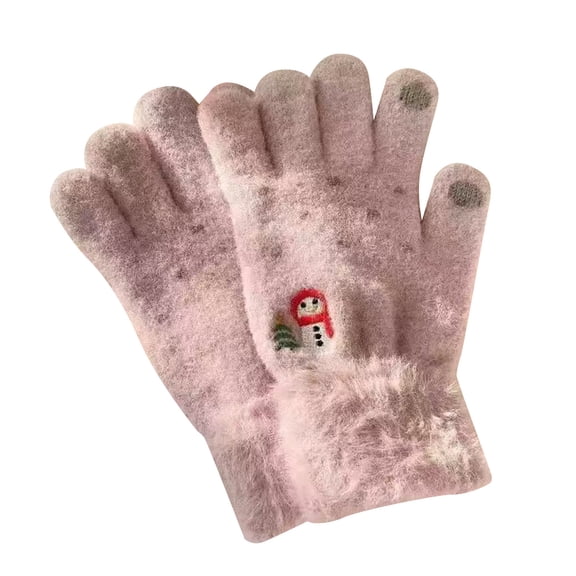 Ahabrexf Women's Winter Gloves,Thickened Cold Proof Velvet Warm Gloves for Outdoor Use