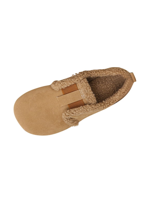 Women's Winter Moccasins Flat Non-Slip Fleece Lined Warm with Hook Loop Closure