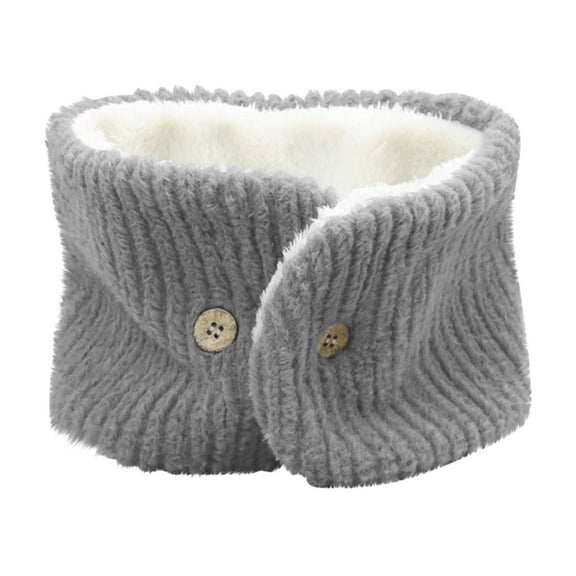 Ahabrexf Neck Gaiters, Women's Winter Solid Color Button Scarf with Thick Warm Protection