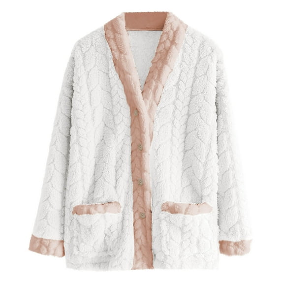 Ahabrexf Winter Clothes for Women Women's Winter Solid Color Thick Flannel with Added Fleece Large Size Long Sleeved Warm Home Clothes Flannels for Women