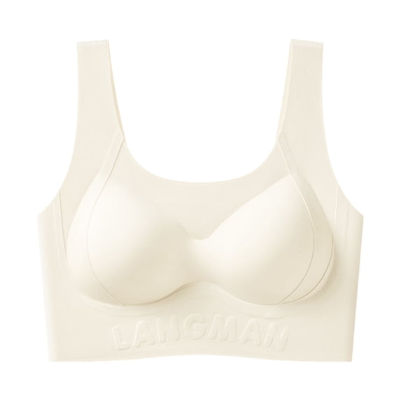 Ahabrexf Women's Wireless Bras Seamless Pullover Style Padded Bralettes with Removable Cups, Soft No Underwire Everyday Sleep Bra
