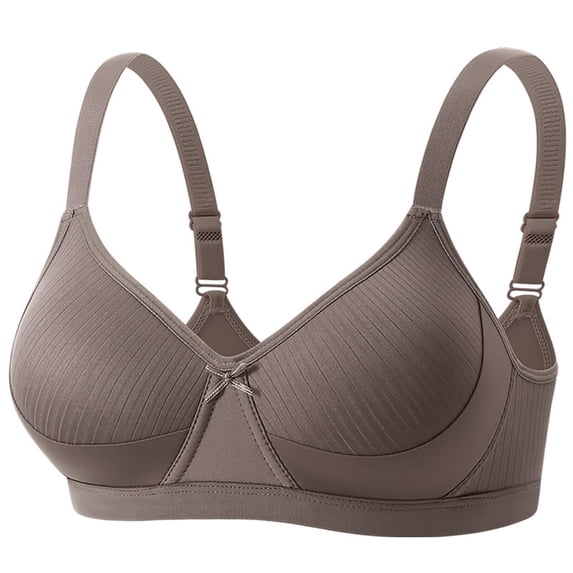 Ahabrexf Women's Wireless Comfort Bra Lightly Padded Push Up Seamless Daily Underwear Soft Thin Cups Adjustable Strap Solid Color Bra