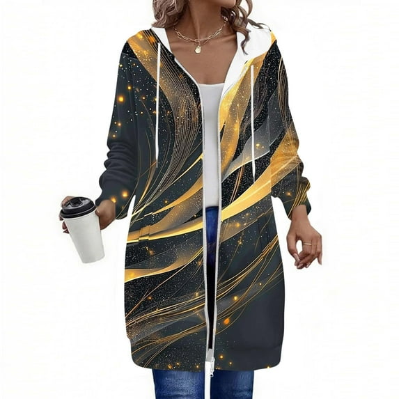 Ahabrexf Womens Casual Tops, Loose Solid Color Hooded Long Sleeve Sweatshirt with Pocket and Dual Zipper