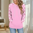 thumbnail image 1 of Ahabrexf Womens Fall Sweaters, Color Blocked Loose Casual Hooded Sweatshirt with Long Sleeves and Pocket, 1 of 5