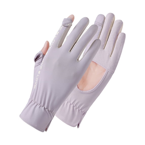 Ahabrexf Womens Driving Gloves Uv Protection for Women, Solid Color Touchscreen Non-Slip Elastic Wrist Outdoor Sports Gloves, 1 Pair