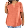 thumbnail image 1 of Ahabrexf Womens Oversized Blouses Plus Size Tops for Women Sexy V-Neck Blouse Loose Summer Short Sleeve Blouse, 1 of 6