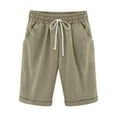 thumbnail image 1 of Ahabrexf Womens Plus Size Bermuda Shorts Summer Sweat Shorts Cotton Linen Shorts for Women Gym Workout w/ Deep Pockets, 1 of 3