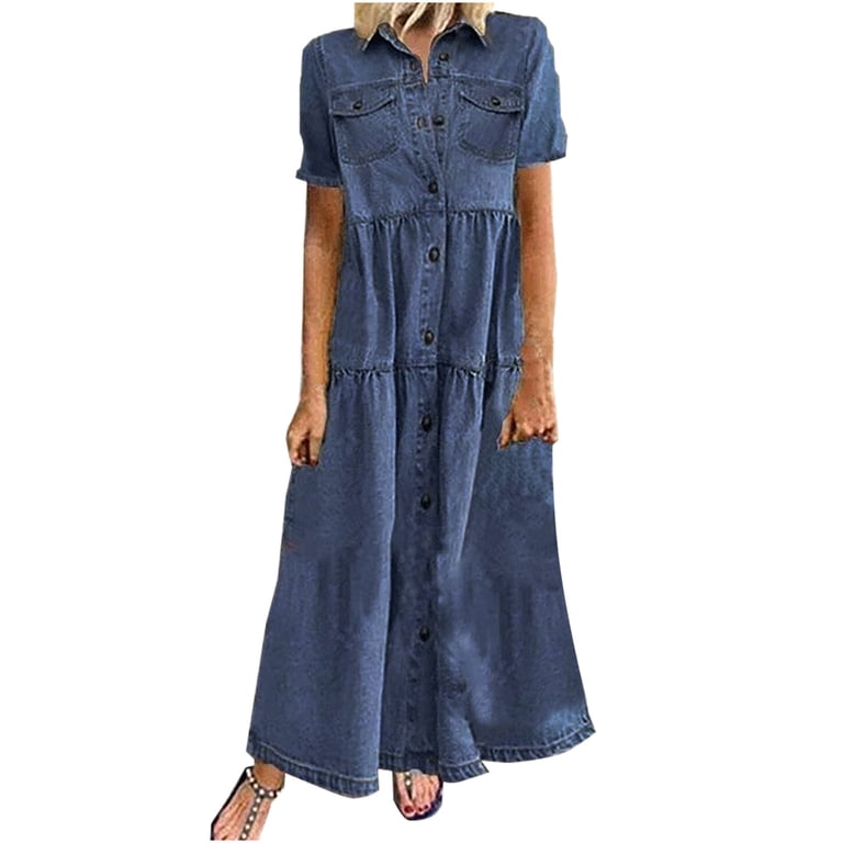 blue jean shirt dress plus size Plus Size Denim Shirt Dress