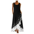 thumbnail image 1 of Ahabrexf Womens Plus SizeCasual Loose Sundress Sleeveless Split Maxi Long Beach Shirt Dress Travel Vacation Summer Outfits, 1 of 6