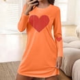 thumbnail image 1 of Ahabrexf Womens Short Shorts,Printed Long Sleeve Round Neck Loose Comfortable Nightgown, 1 of 6