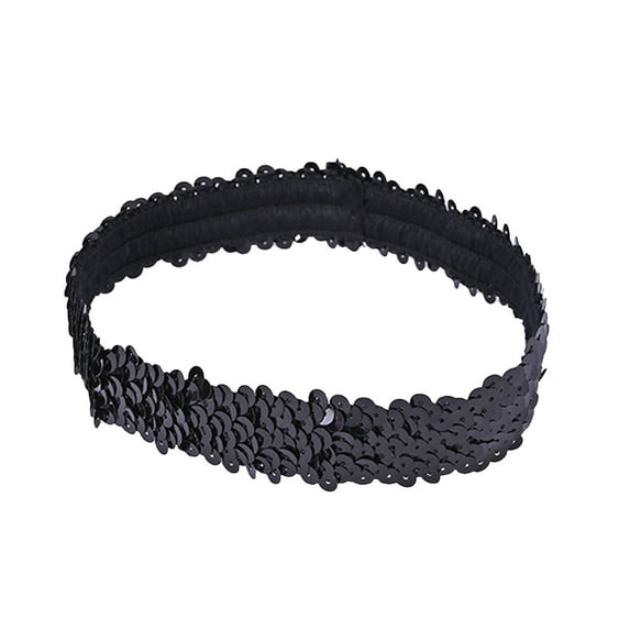 Ahabrexf Headbands for Women Womens Solid Color Elastic Sequin Headband Headscarf Elastic Headbands for Women