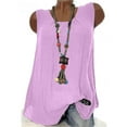 thumbnail image 1 of Ahabrexf Womens Tank Tops Women's Summer Solid Color Tank Tops Loose Fit Pleated Round Neck Sleeveless Tops, 1 of 9