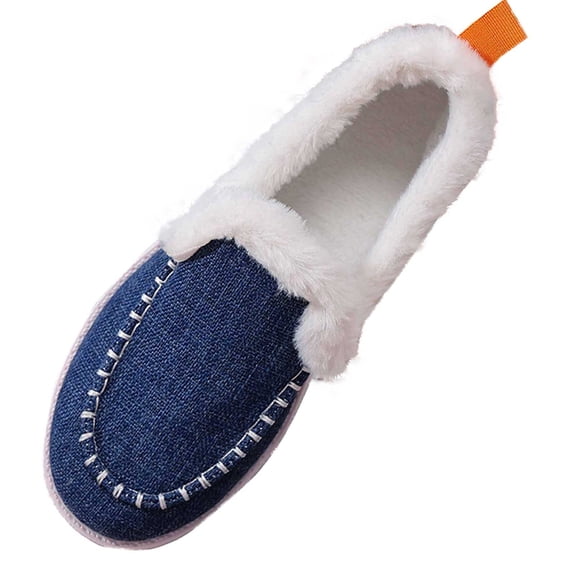 Ahabrexf Womens Winter Shoes Casual Warm Faux Fur Lined Slip On Platform Flat Shoes for Walking
