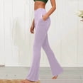 thumbnail image 1 of Ahabrexf Womens Yoga Pants,Solid Color Casual Stretch Running Gym Sports Active Yoga Length Trumpet Pants, 1 of 6