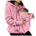 thumbnail image 1 of Ahadesign Womens Dog Pouch Hoodie with Kangaroo Pocket Oversized Pet Carrier Sweatshirts Animal Holder Long Sleeve Pullover (Pink,L), 1 of 7