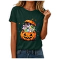 thumbnail image 1 of Ahadesign Womens Halloween Costumes 2026 Halloween Shirt Women Letter Print Graphic Plus Size Fall Tees Tops (Dark Green,M), 1 of 8