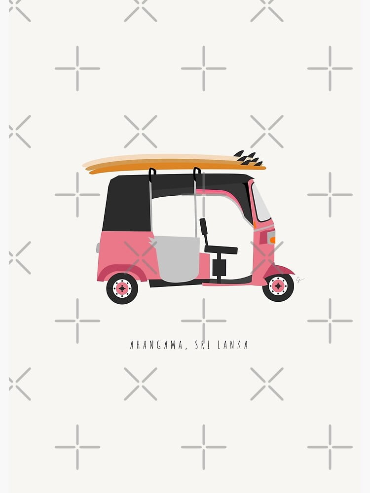 Ahangama, Sri Lanka Surf Tuk Tuk Poster Framedunframed