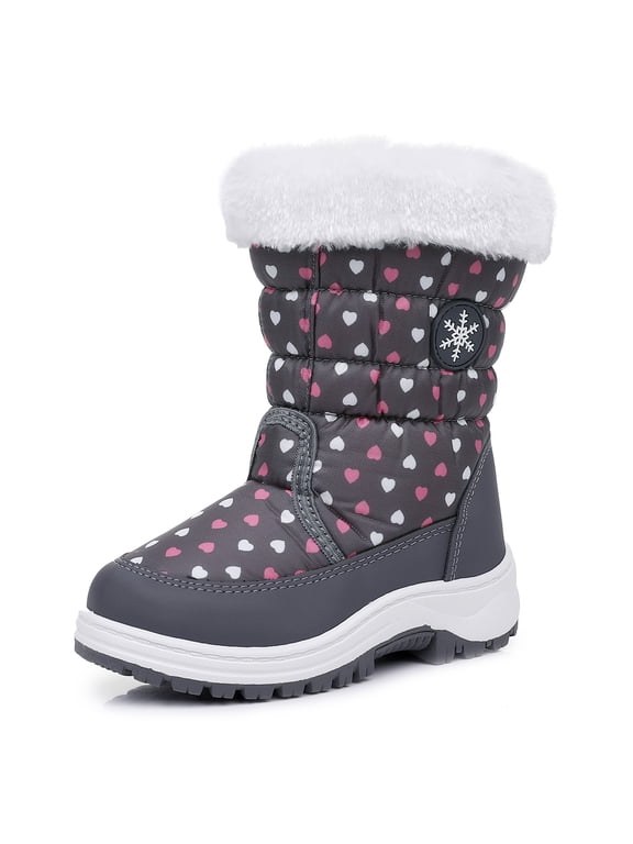 Girls Warm Snow Boots,Kids Outdoor Insulated Winter Boots
