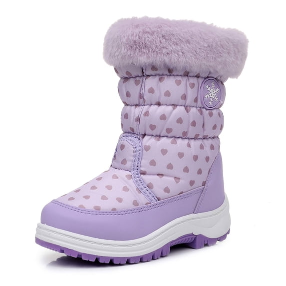 Ahannie Girls Warm Snow Boots,Kids Outdoor Insulated Winter Boots