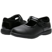 Ahannie Girls Mary Jane School Uniform Shoes Black Dress Flats (Toddler/Little Kid/Big Kid)