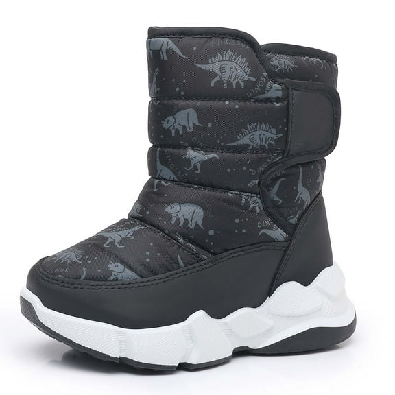 Ahannie Kids Toddler Snow Boots Boys Winter Boots Insulated Warm Outdoor Shoes(Toddler/Little Kid)