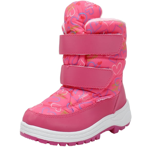Ahannie Toddler Boys Girls Snow Boots,Kids Warm Insulated Winter Outdoor Boots