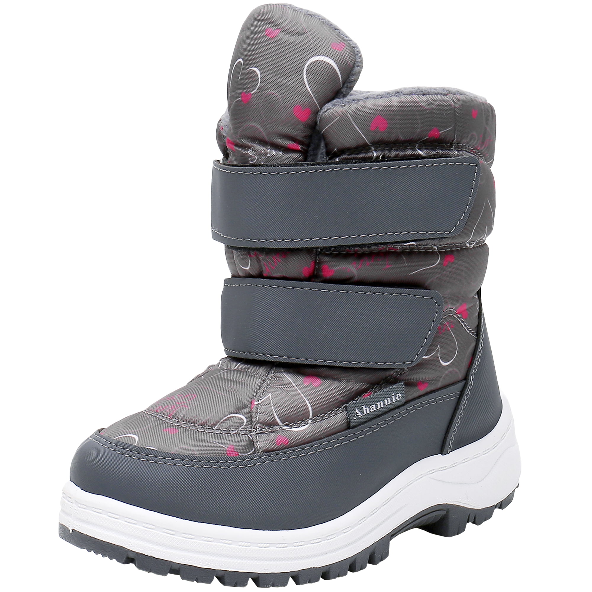 Ahannie Toddler Boys Girls Snow Boots,Kids Warm Insulated Winter Outdoor Boots