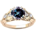 thumbnail image 1 of Ahansh Jewels 1.50 Ct Round Cut Alexandrite Wedding Engagement Halo Ring 14K Rose Gold Plated 925 Sterling Silver For Women's -7.5, 1 of 3