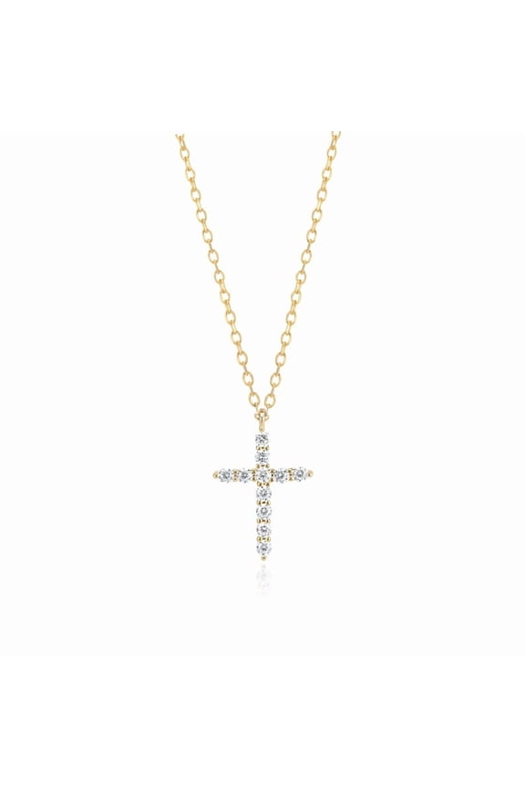 Ahansh Jewels 925 Sterling Silver Round Moissanite Holy Easter Cross Pendent For Women's