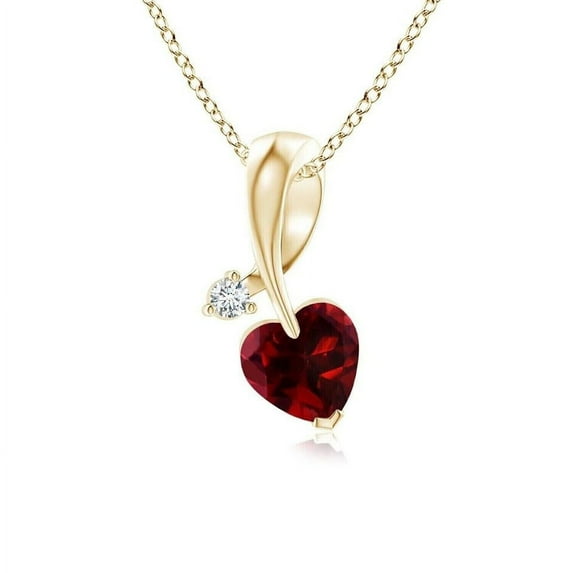 Ahansh Jewels Heart Cut Red Garnet Pendent Necklace For Women's 925 Sterling Silver