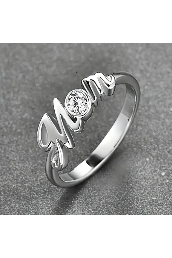 Jewels Moissanite Oval Mom Ring for Mother's Day Gift Or Daily Wear 925 Sterling Silver