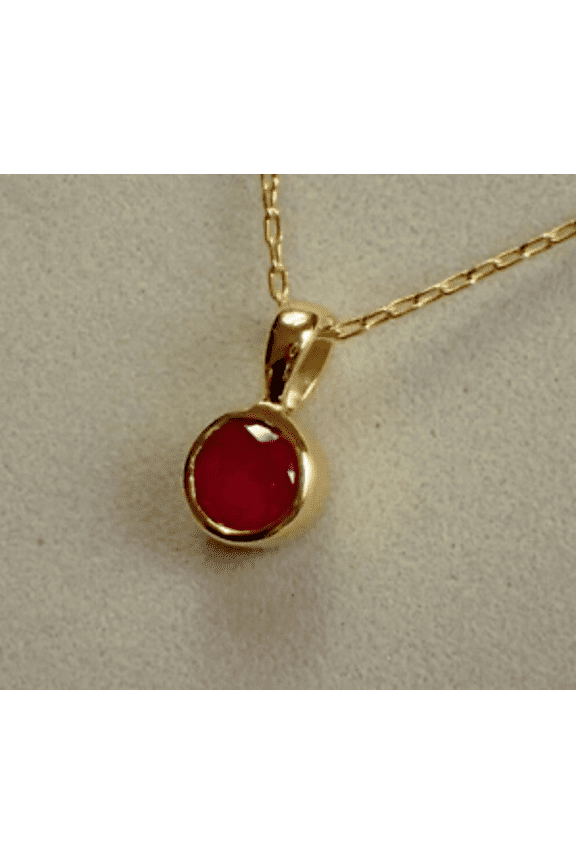 Jewels Round Cut Red Ruby Pendent Necklace for Women's 925 Sterling Silver