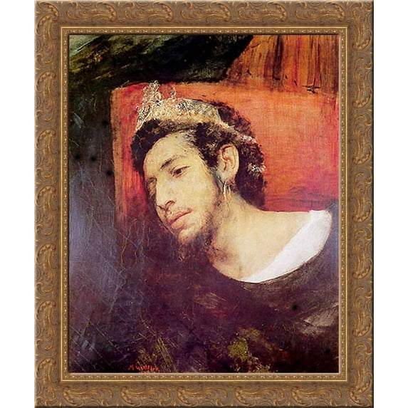 Ahasuerus, Wandering Jew 24x20 Gold Ornate Wood Framed Canvas Art by Maurycy Gottlieb