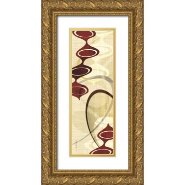 Ahava 11x24 Gold Ornate Wood Framed with Double Matting Museum Art Print Titled - Avant-Garde II