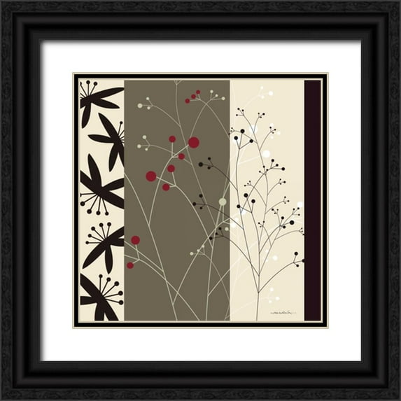 Ahava 15x15 Black Ornate Wood Framed with Double Matting Museum Art Print Titled - By Design I