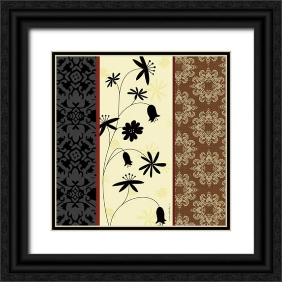 Ahava 20x20 Black Ornate Wood Framed with Double Matting Museum Art Print Titled - Baroque II