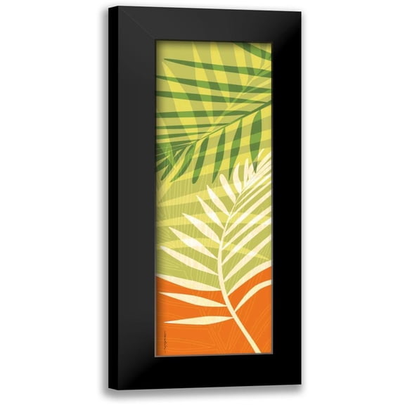 Ahava 7x14 Black Modern Framed Museum Art Print Titled - Tropic II