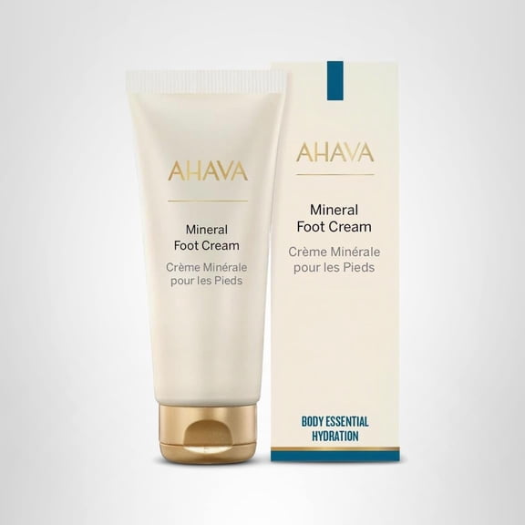 AHAVA Dead Sea Water Mineral Foot Cream - Nourish & Hydrate Dry Soles, Prevents Cracks & Irritations, with Witch Hazel Leaf, Osmoter blend, Jojoba, Avocado, Sweet Almond & Wheat Germ Oil, 5.1 Fl.Oz