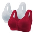 thumbnail image 1 of Ahdbta 2/3 Pack Daisy Bras for Older Women No Underwire Front Closure Bra Wireless Push Up Full Coverage Lace Everyday Bras, 1 of 2