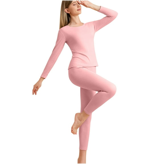 Ahdbta 2 Pieces Underwear Sets for Women Long Sleeve Stretch Base Layer Tshirts and High Waisted Leggings Winter Thermal Outfits