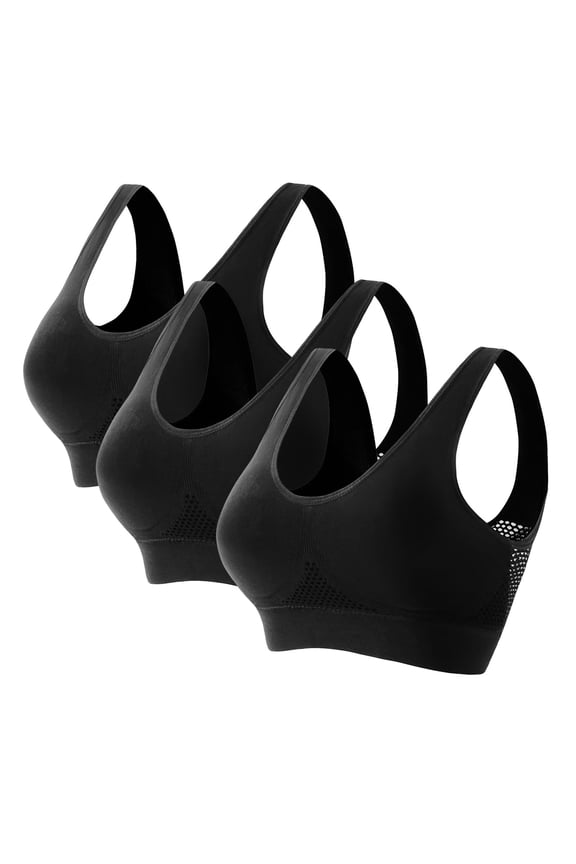 3 Pack High Impact Sports Bras for Women Seamless Comfort Breathable Workout Gym Yoga Activewear Bras