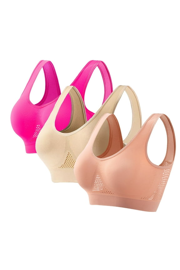 3 Pack High Impact Sports Bras for Women Seamless Comfort Breathable Workout Gym Yoga Activewear Bras