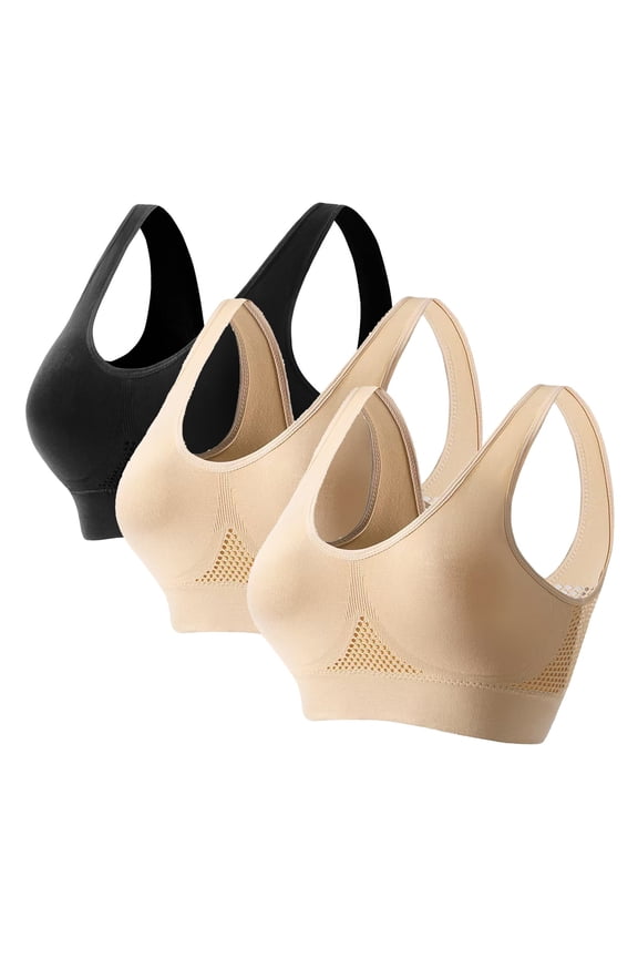 3 Pack High Impact Sports Bras for Women Seamless Comfort Breathable Workout Gym Yoga Activewear Bras