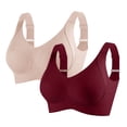 thumbnail image 1 of Ahdbta 3 Pack Women's Push Up Adjustable Wireless Bra Ribbed Seamless Full Support Sports Bras Cozy Breathable Bralettes, 1 of 8