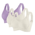thumbnail image 1 of Ahdbta 3 Pack Women's Push Up Adjustable Wireless Bra Ribbed Seamless Full Support Sports Bras Cozy Breathable Bralettes, 1 of 8