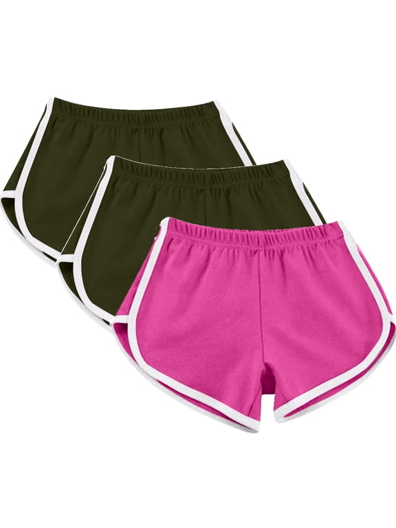3 Packs Soft Comfy Booty Cotton Workout Shorts for Women Breathable Lounge Yoga Sweat Shorts Cycling Hiking Hot Pants