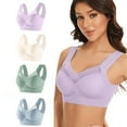 thumbnail image 1 of Ahdbta 4 Pack/5 Pack Womens Comfort Lightweight Wireless Bras Posture Correcting Bra Plus Size Full Coverage Soft Everyday Bra, 1 of 3