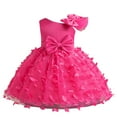 thumbnail image 1 of Ahdbta Baby Girls Tulle Dresses Bowknot Decor Single Sleeve Butterfly Embroidery Tutu Dress Wedding Birthday Party Dresses, 1 of 8
