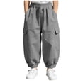 thumbnail image 1 of Ahdbta Boy's Baggy Cargo Pants Kids Casual Harem Joggers Hiking Lightweight Pants for Sports Outdoor with Pockets, 1 of 6